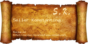 Seiler Konstantina névjegykártya
